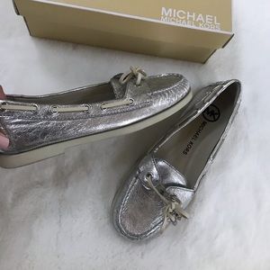 Michael Kors Metallic Silver Boating Shoe